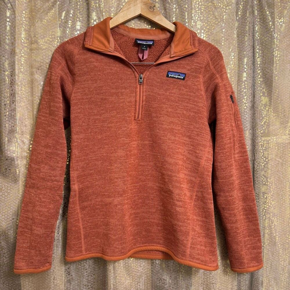 Patagonia Womens Better‎ Sweater 1/4-Zip Pullover Fall Orange Small